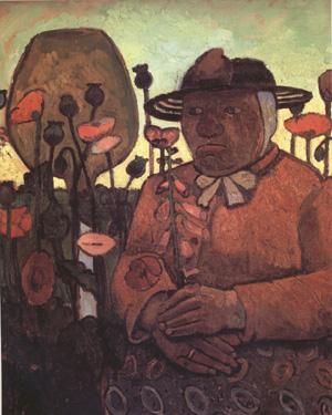 Paula Modersohn-Becker old Poorhouse Woman with a Glass Bottle (nn03) oil painting image
